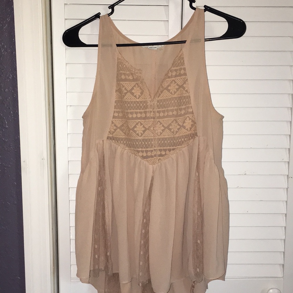 Blush Top with lace detail